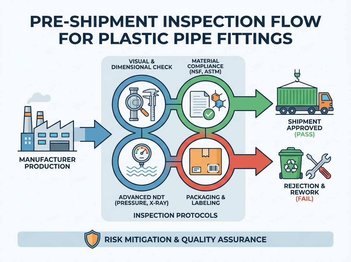 Quality inspection process for plastic pipe fittings