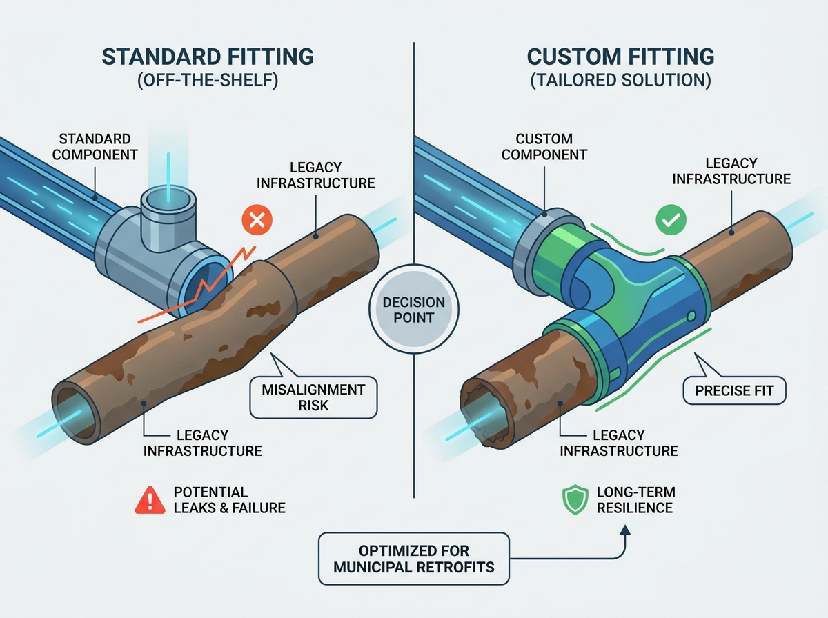 Municipal water supply fitting installation process